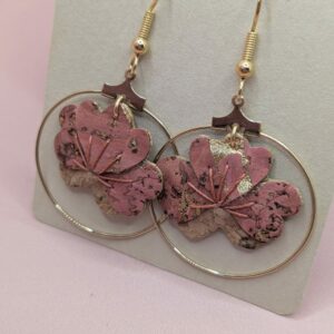 Boucles d'oreilles rose pale cercle