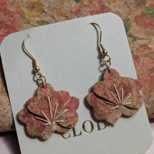 Boucles d'oreilles jardin rosé